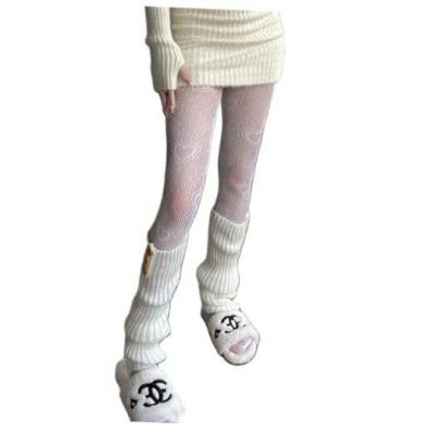 Y2K Patterned Sheer Tights for Women Gothic Punk Thigh One Size Dot Heart White